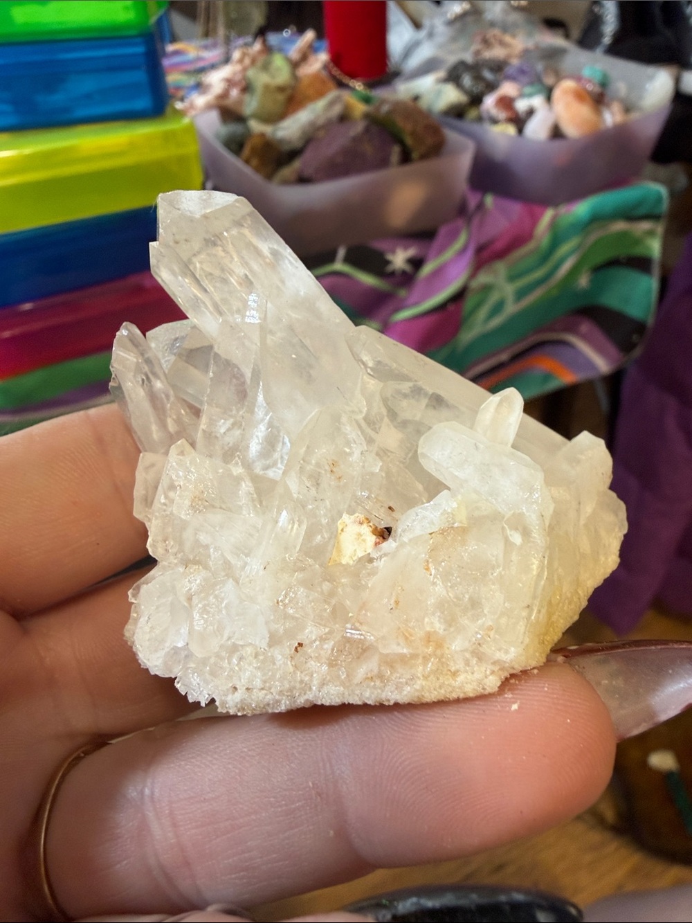 Natural Clear Quartz Crystal Cluster - White